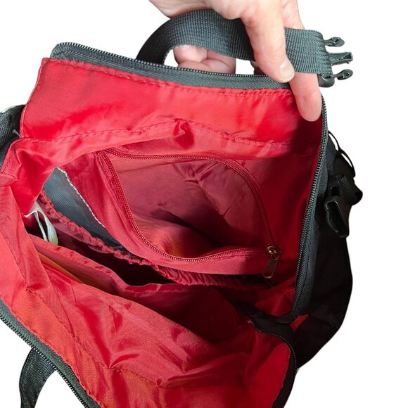 A.D. Sutton & Sons Black, White & Red Patterned Diaper Bag w/2 Insulated Pockets - Picture 9 of 12